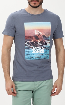 JACK & JONES-Ανδρικό t-shirt JACK & JONES 12221007 JJGEM μπλε